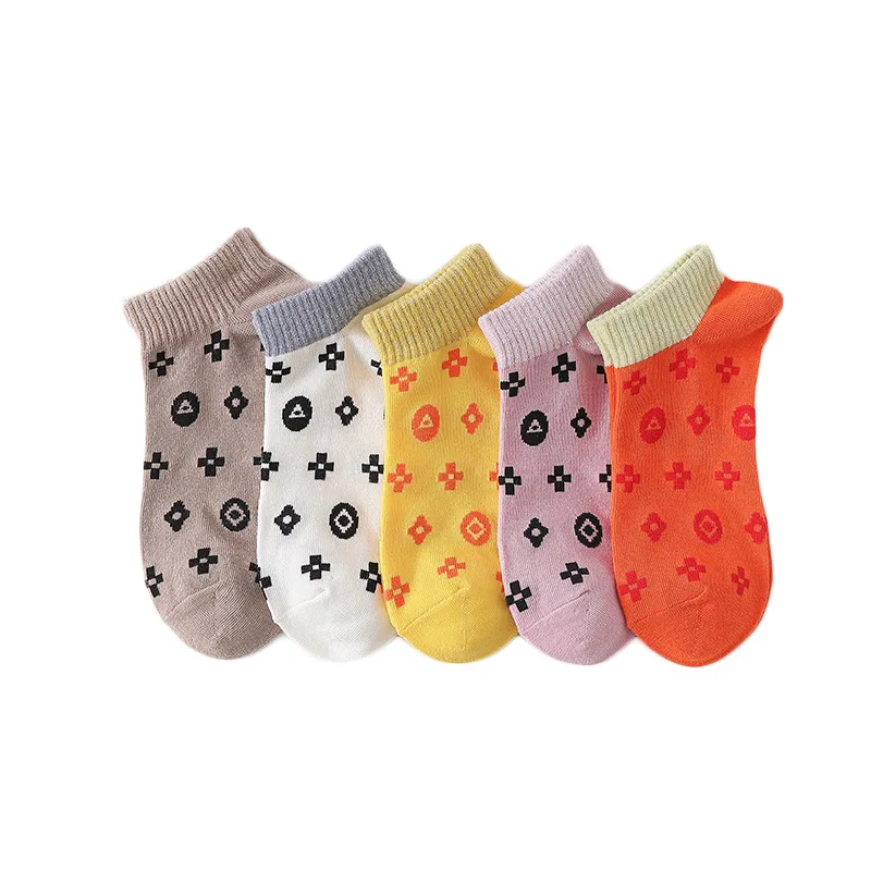 Fashion Women Cotton Short Socks Low Tube INS Style Students Girls