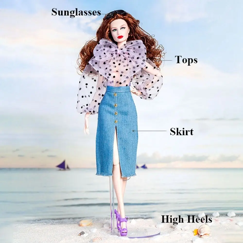 Mode Supermodel Puppe Elegantes Kleid Freizeitkleidung DIY Zubehör Prinzessin Kleider Anzug Partytaschen