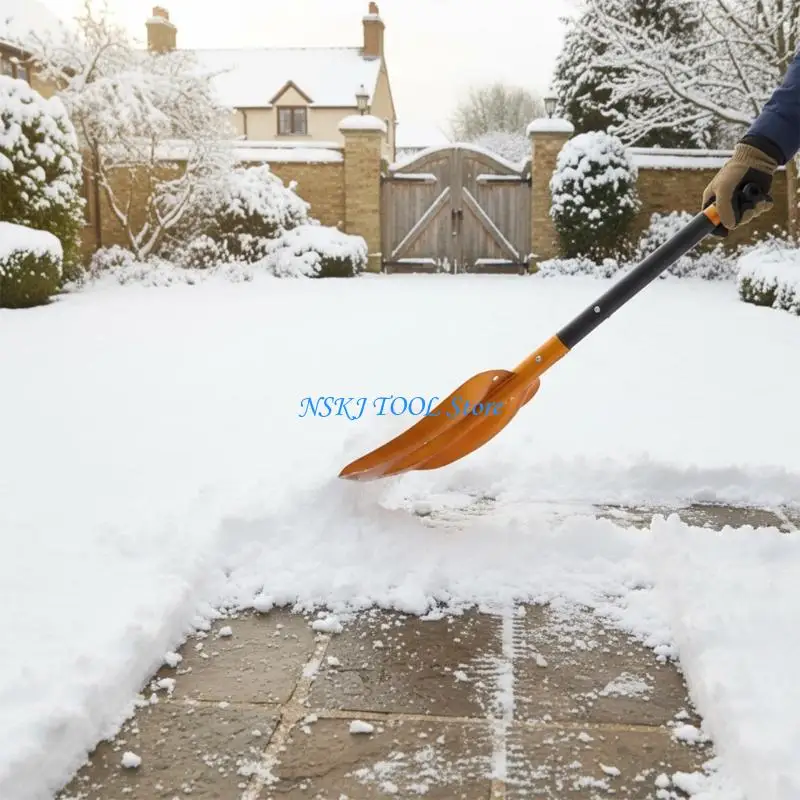 L8RC Metal Snow Shovel With Space Saving Design Sand and Soil Removal Tool for Camp