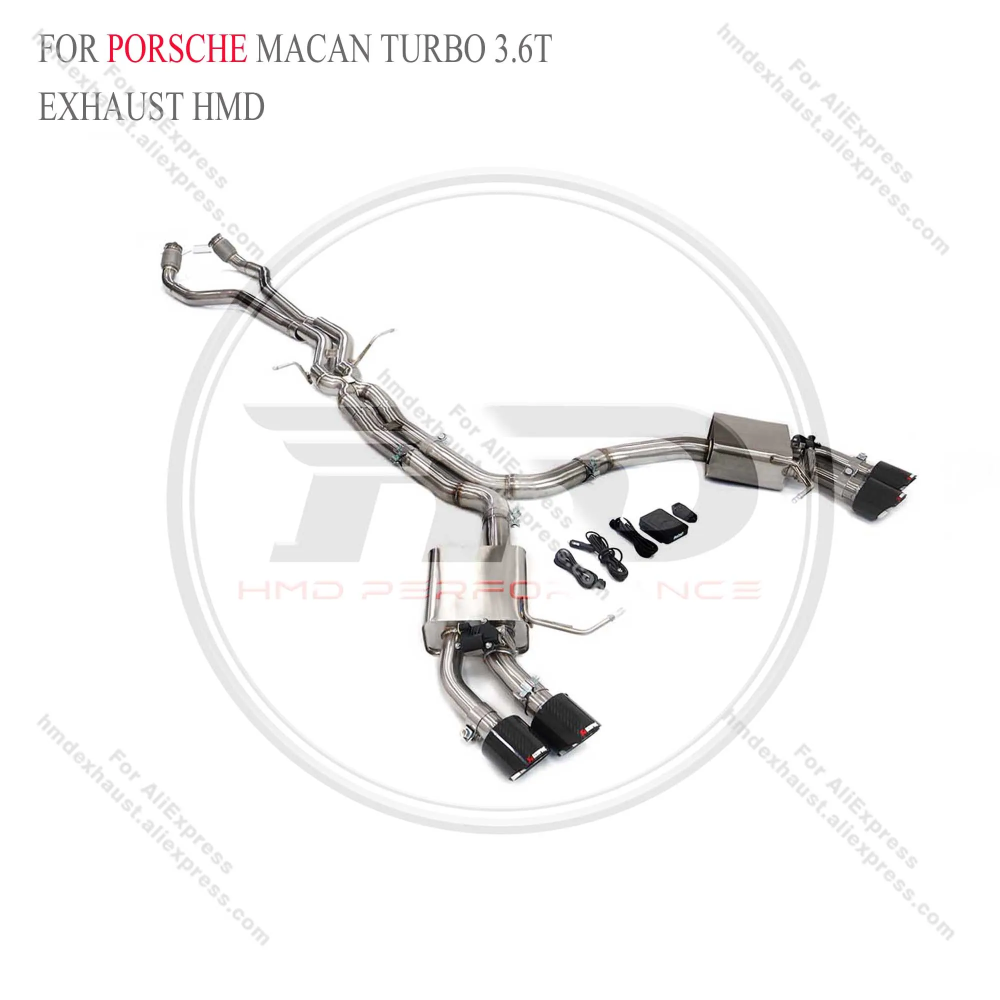 

HMD Exhaust System Stainless Steel Performance Catback resonant tube for Porsche macan turbo 3.6T with valve