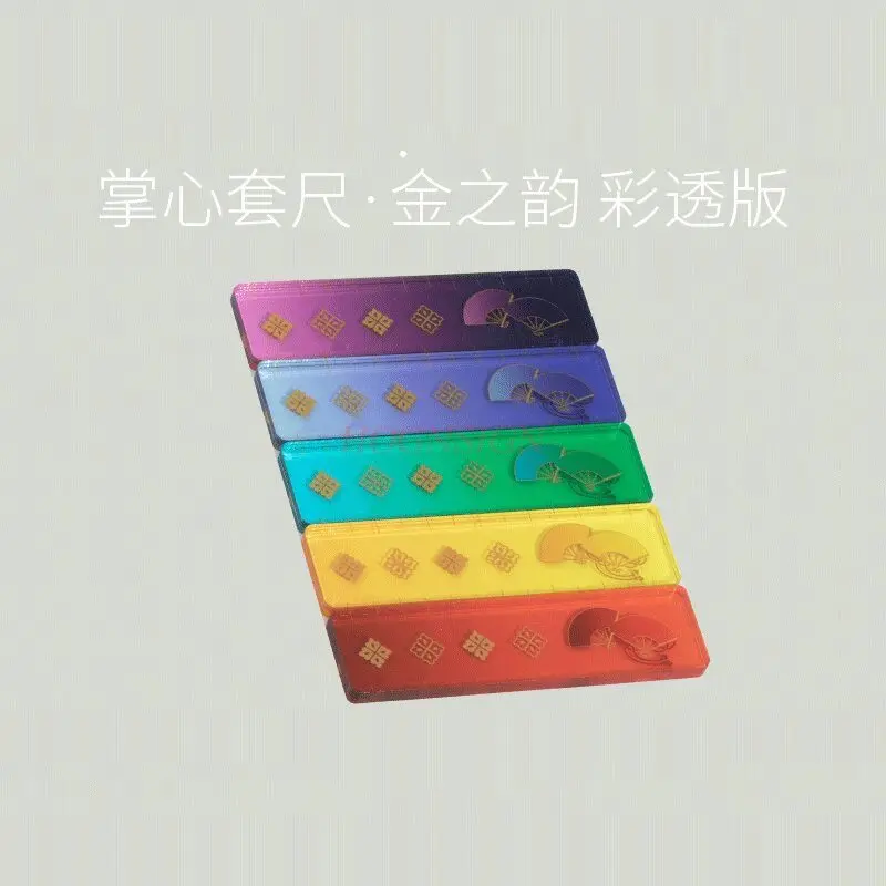 5pcs/set Palm ruler, mini ruler, colorful semi transparent hand account, mini ruler