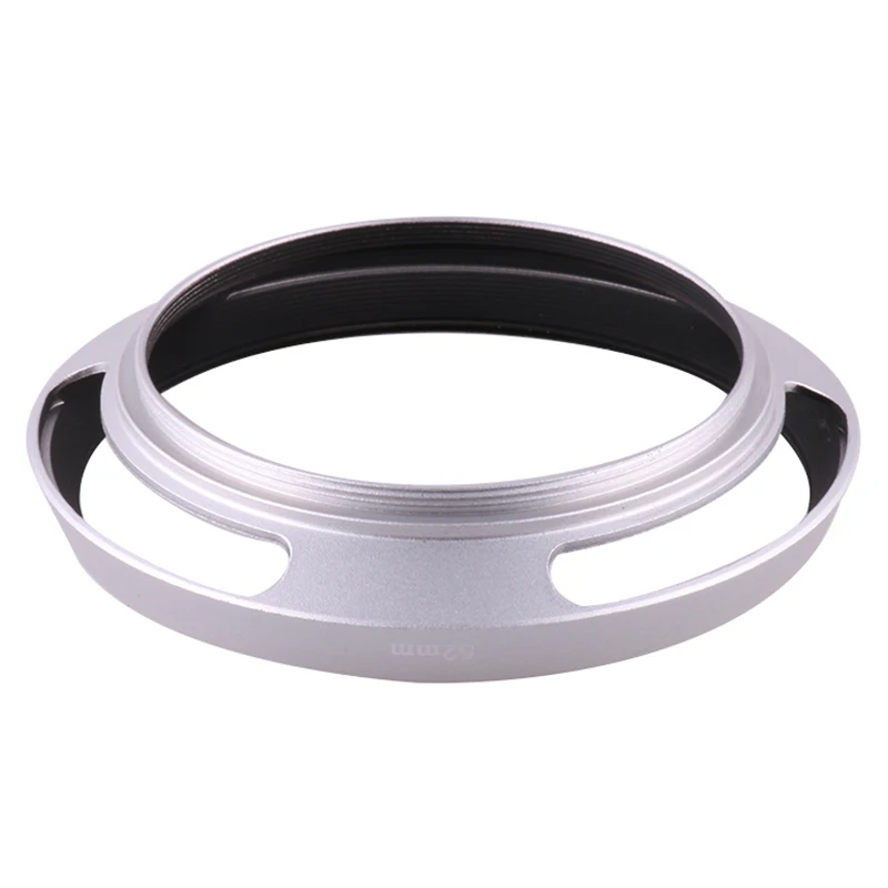 Silver 49mm Ultrathin Camera Lens Hood Metal Vented Screw-in Lente Protect for Canon Nikon Sony Leica Olympus Pentax