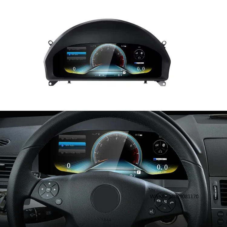 

12,3-дюймовый новый цифровой ЖК-дисплей на приборной панели, цифровой спидометр для Benz C W204 NTG4.0 2008-2011, спидометр, виртуальный кабин