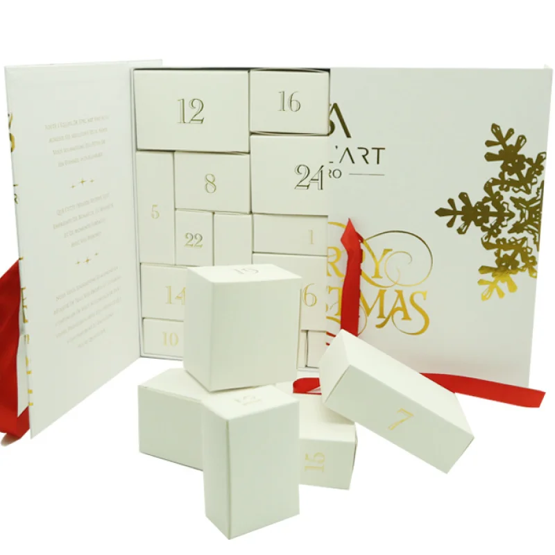 

2025customized.Printed Design Drawer Cardboard Surprise skincare beauty Box Custom Advent calendar box packag