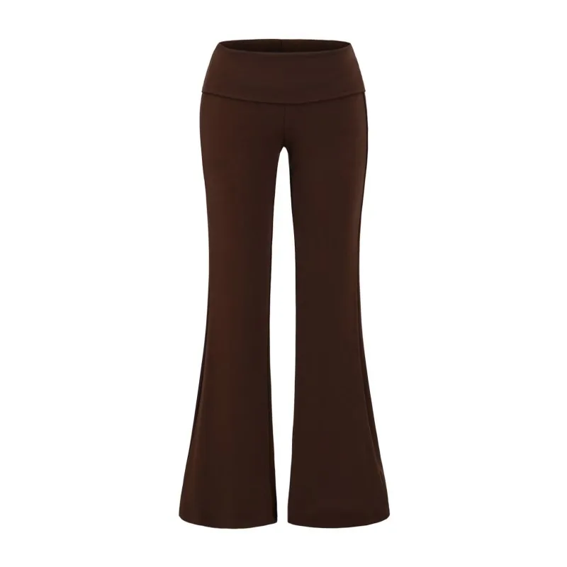 Pantalon d'été décontracté en soie glacée pour femmes, légèrement évasé, à la mode, individuel et confortable