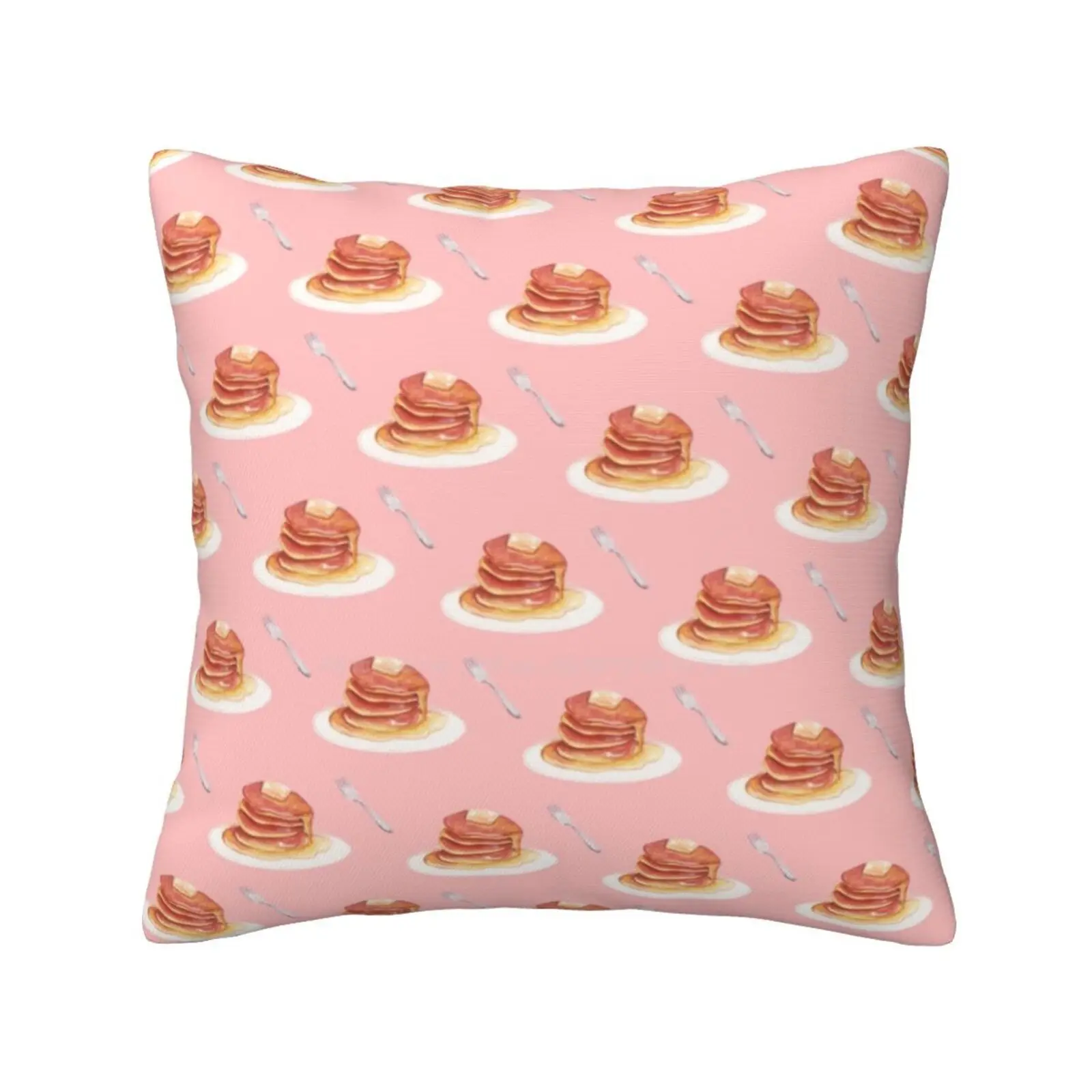 Pancake Pattern Pillowslip Pillowcase Watercolor Cute Pop Food Seamless Pattern Pink Girl Watercolour Unique Pastel Yummy