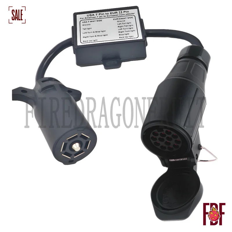 

8 Way Trailer Connector Adapter USA Pin to Europe 13 Pin Separate Stop Turn Signal Light Wiring Harness Truck Trailer Lighting