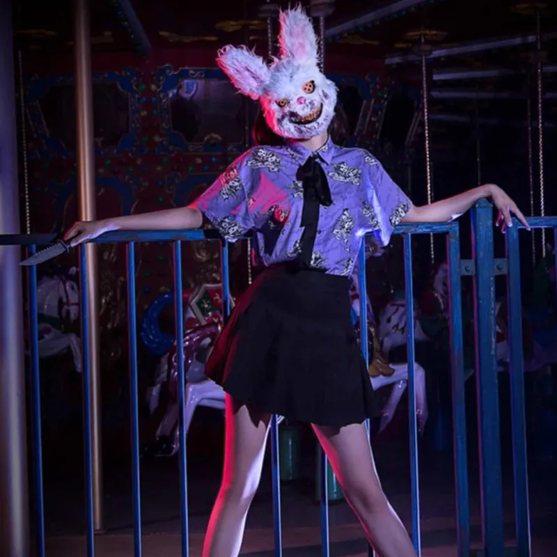 

Fancy Halloween Party Stage Scary Bear Rabbit Cartoon Cosplay Face Mask Head Cover Carnival Costume Props Dance Masquerade Mask