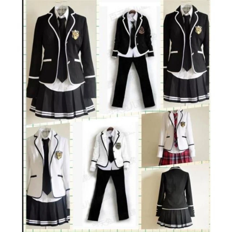 Conjunto de uniforme de estudante britânico para meninos e meninas, marinheiro japonês JK, colegial coreano, atuação, primavera e outono