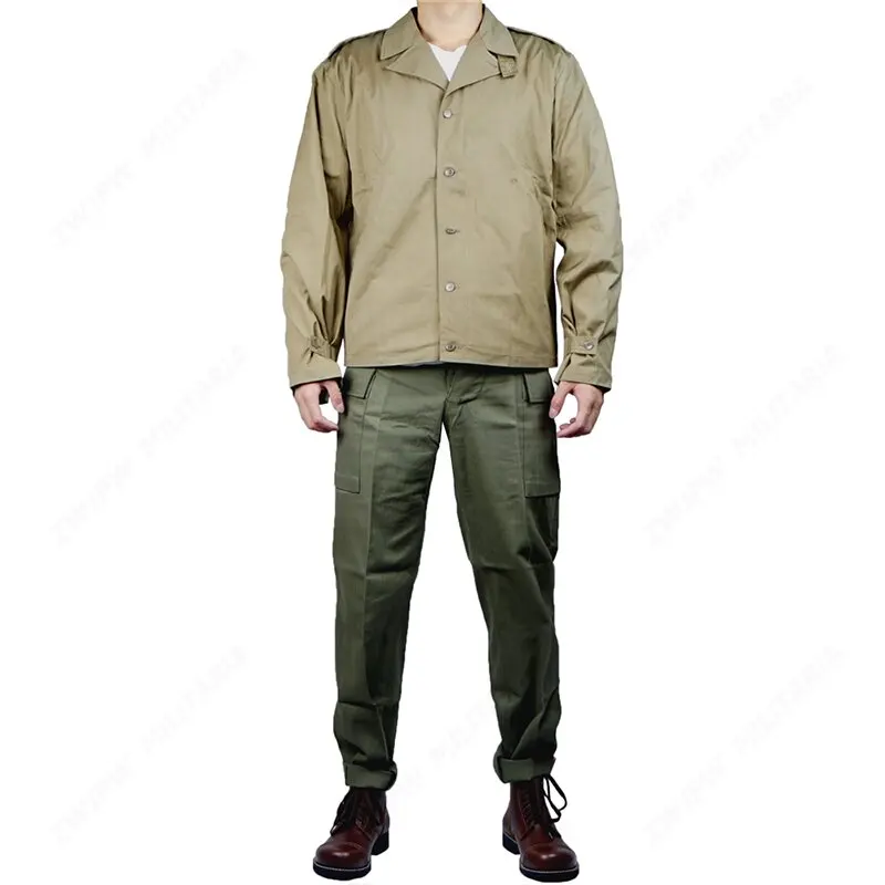 

World War 2 Cotton Reproduction Of The Original Lining U.S. ARMY M41 Field Jacket and pants F/W Thin Version D-DAY