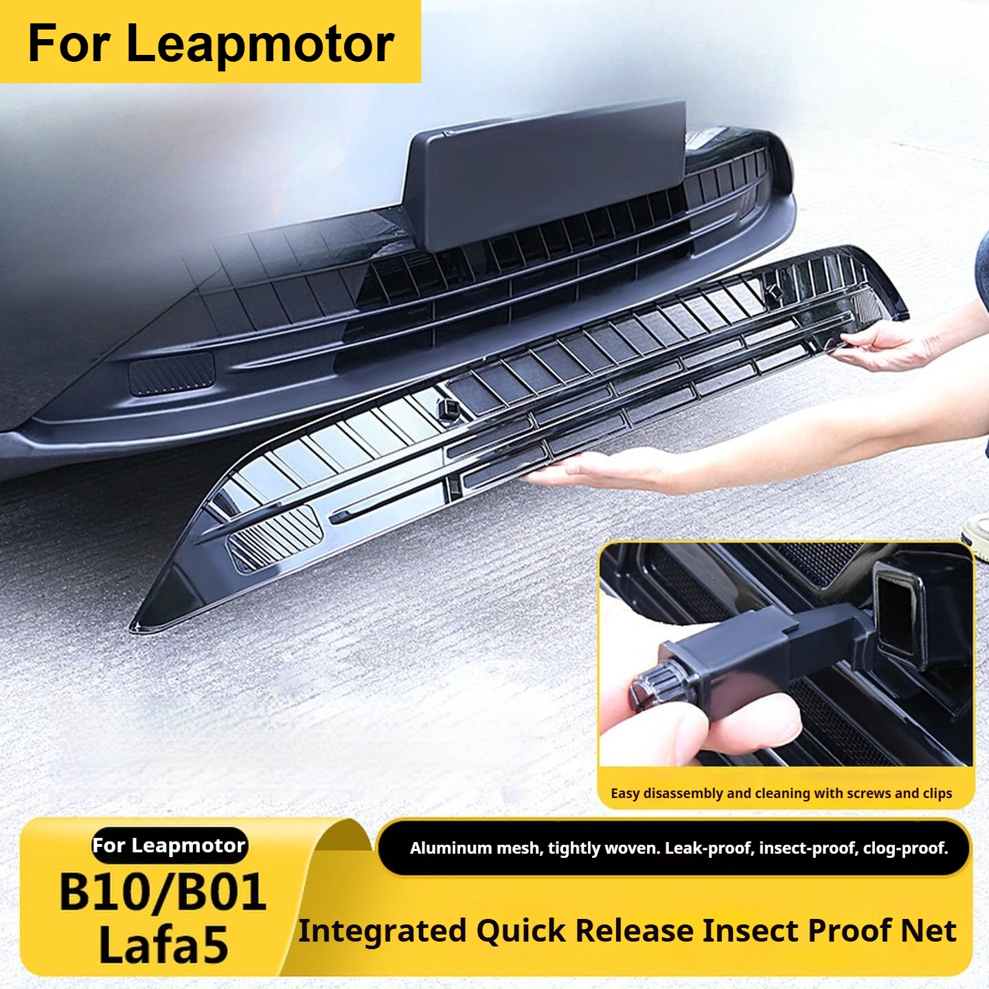 

For Leapmotor B10 B01 Lafa5 Car Insect Proof Net Car Front Grille Integrated Removable Insect Guard Protective Cover Accessories