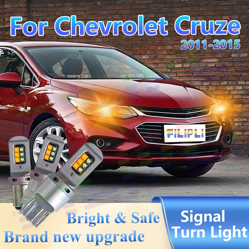 

Для Chevrolet Cruze для 2011-2015 2 шт. Янтарные светодиодные указатели поворота, водонепроницаемые мигающие лампы 12 В, сертифицированные DOT