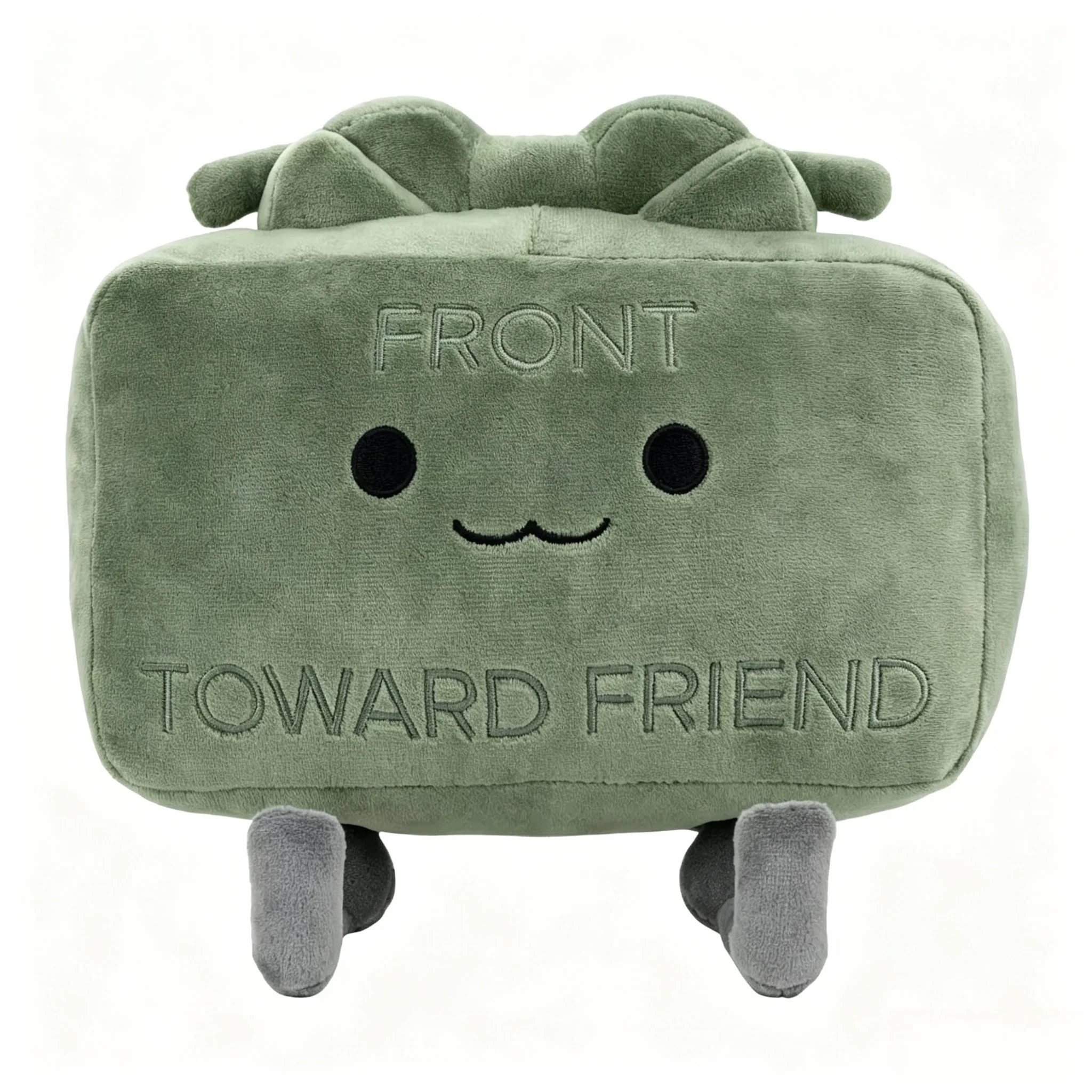 Fluffy Green Square Shaped Plush Cushion Cute Cartoon Block Stuffed Toy Bedroom Sofa Decor Comfort Companion Pillow