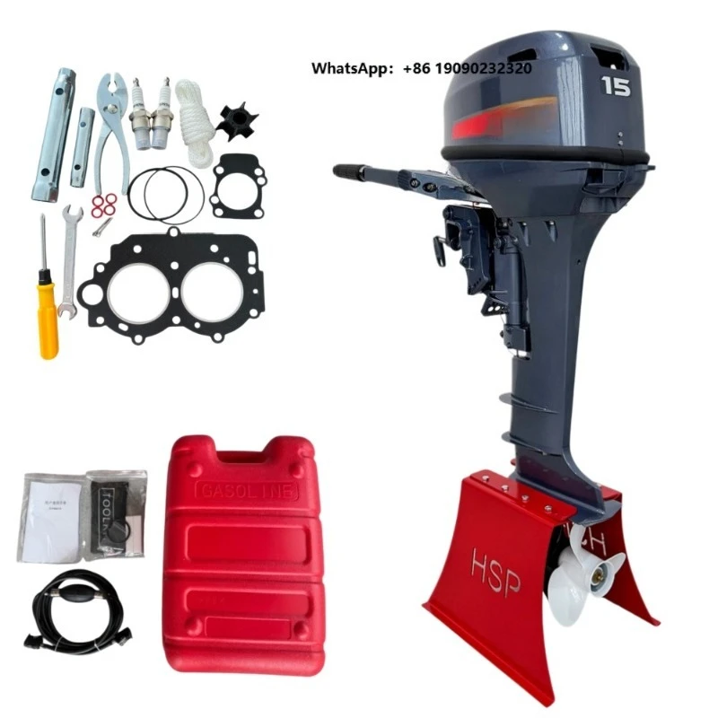 100% New Marine Aluminum Alloy Water Cooling Universal Fit Parts 15HP 2 Stroke Outboard Motors with Full Set Accessories T001