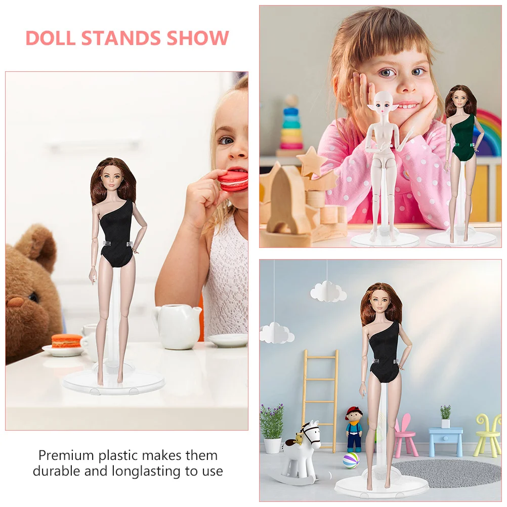 12 Pcs Standing Display Transparent Model Support Clear Dolls Storage Rack Base