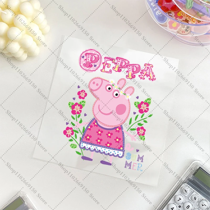 Anime DIY Water Bottle Decor Decal Cartoon Peppa Pigs Cute Transfer Sticker Creative Self-adhesive Label Stickers Birthday Gifts view 3