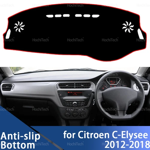 Para Citroen c-elysee 2012-2018 cubierta de salpicadero de coche alfombrilla para tablero alfombra almohadilla sombrilla capa cojín 2013 2014 2015 2016 2017