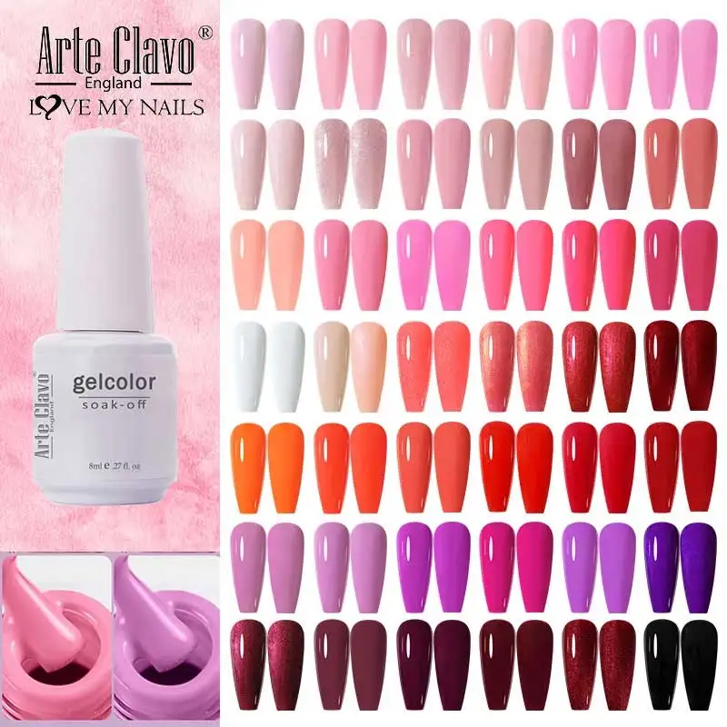 Arte Clavo 8 ml Gel Nagellak 115 Kleuren Naakt Roze Vernis Langdurige Nail Art Salon Losweken UV LED Top Base Gel Maincure