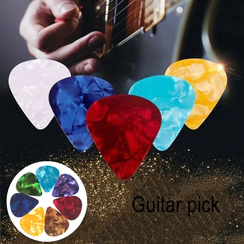 10 Pcs Hot Sale Acoustic Picks 0.46/0.71/0.96/1.2mm Color Random Plectrum Celluloid Electric Smooth New Guitar Pick Accessories