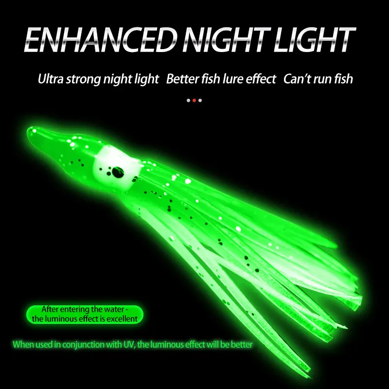 Señuelo luminoso pulpo calamar 37cm para jigging alambre acero - imagen 5