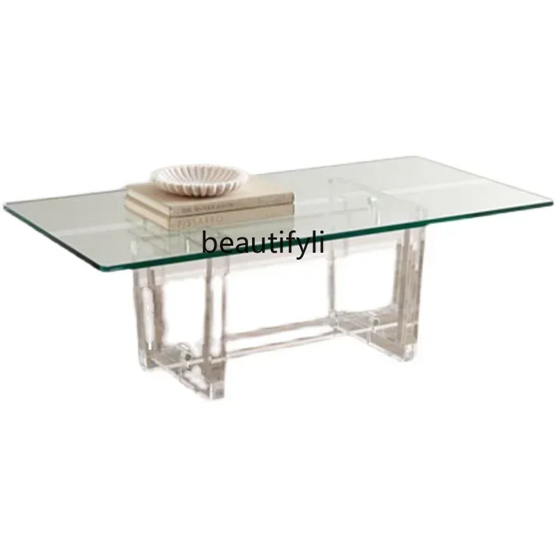 

44Acrylic Tea Table Simple Modern Light Luxury Nordic Small Apartment Sofa Living Room Glass Transparent Table