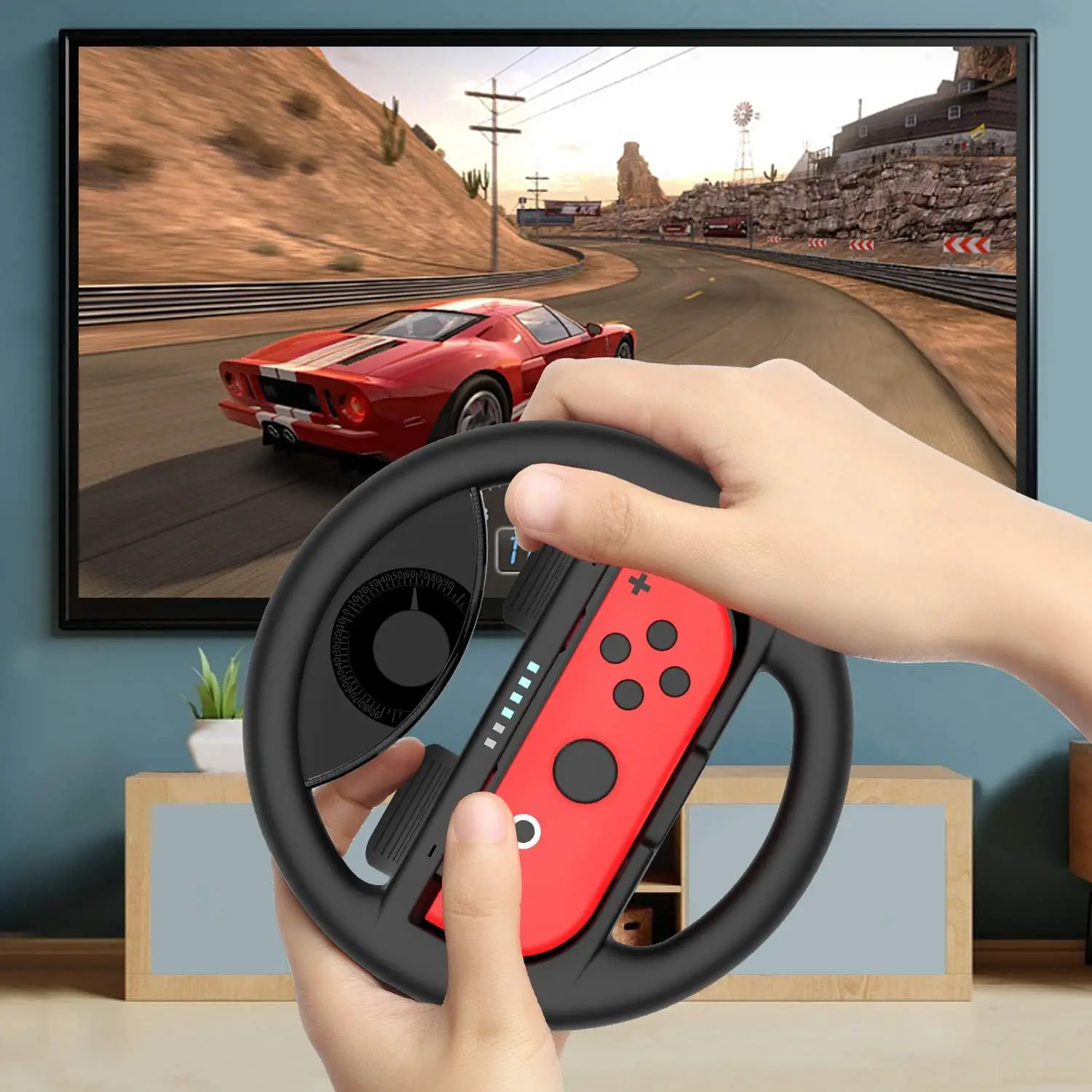 مقابض عجلة قيادة LinYuvo للتحكم في التبديل ، مقابض يد من Joycon ، ماريو كارت 8 ديلوكس ، 4 عبوات