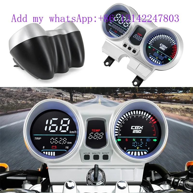 12V Motorcycle Speedometer Universal LCD Dashboard Tachometer Tacho For  CBX250 CBF250 Twister 2001-2008