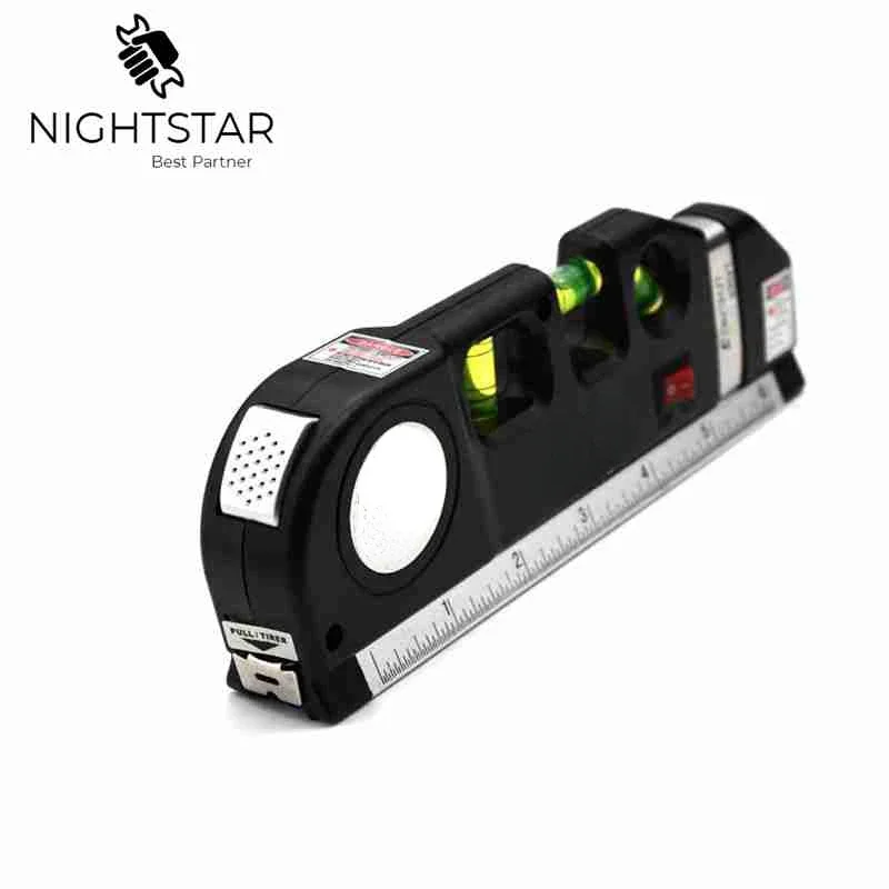 2024 Laser Level Horizon Vertical Measure 8FT Aligner Standard and Metric Ruler Multipurpose Measure Level Laser Black