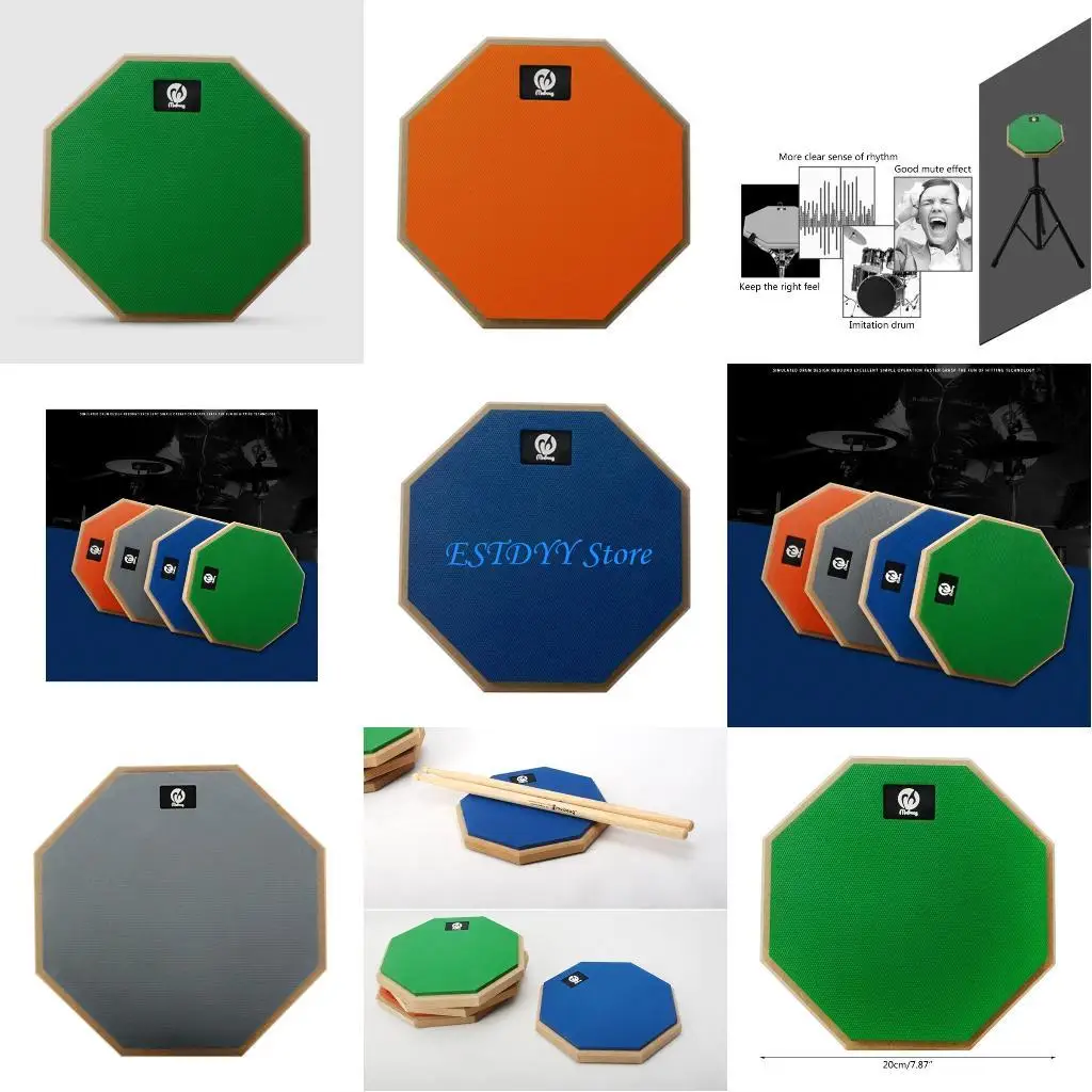 

G6DE 8 In 2-Sided Drum Practice Pad Quiet Practice Drum Beginner Rubber Practice Pad