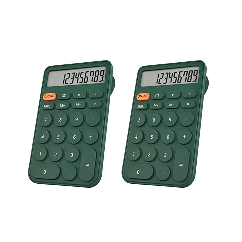 Pocket Size Mini Calculators 12 Digit Desktop Calculator For Office, School Students Green