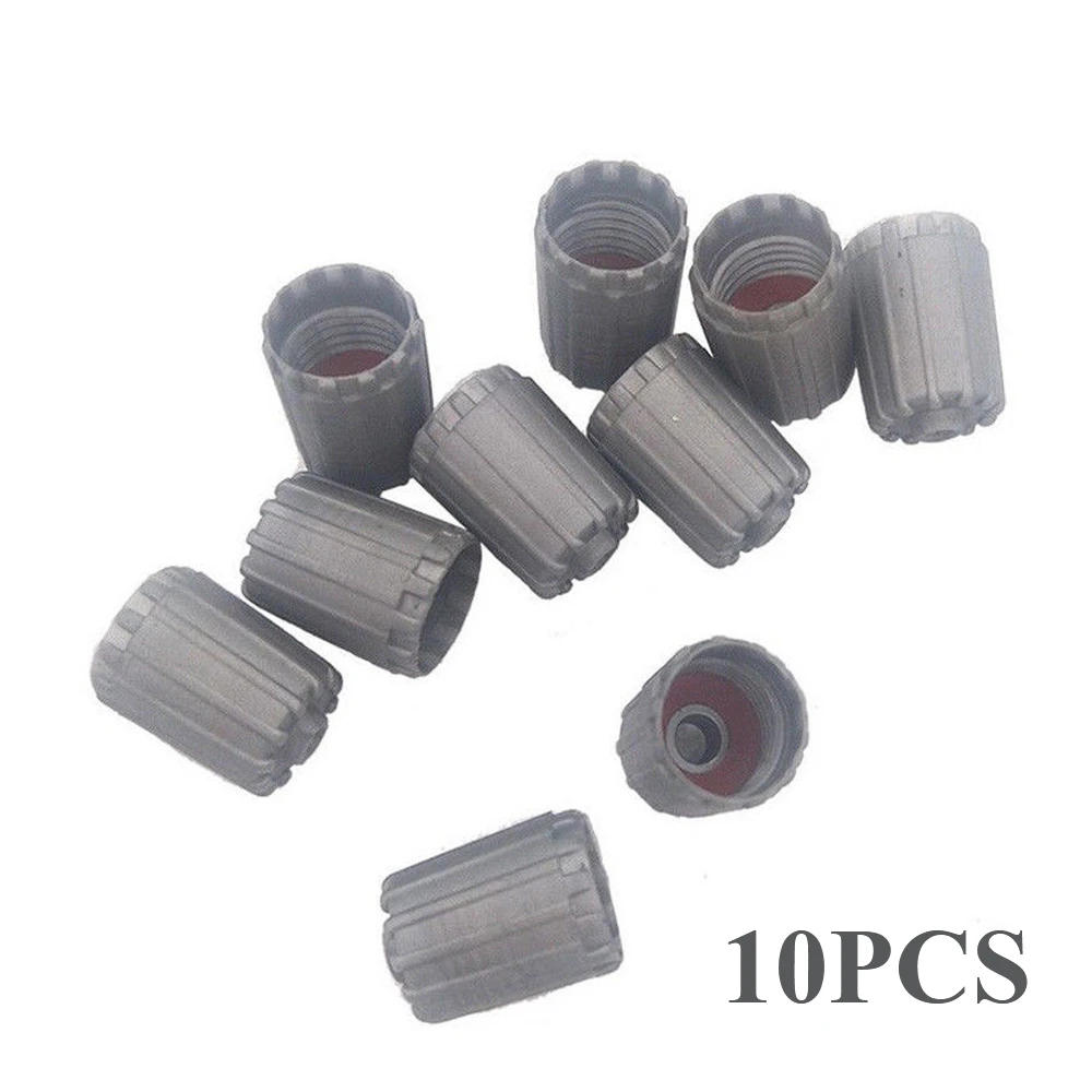 

10Pcs Car Tire Valve Stem Cap with Gasket Plastic Gray Car Tire Valve Stem Caps Universal Auto Car Wheel Tire Valve Caps