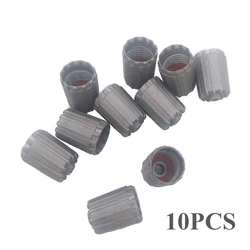 10Pcs Car Tire Valve Stem Cap with Gasket Plastic Gray Car Tire Valve Stem Caps Universal Auto Car Wheel Tire Valve Caps