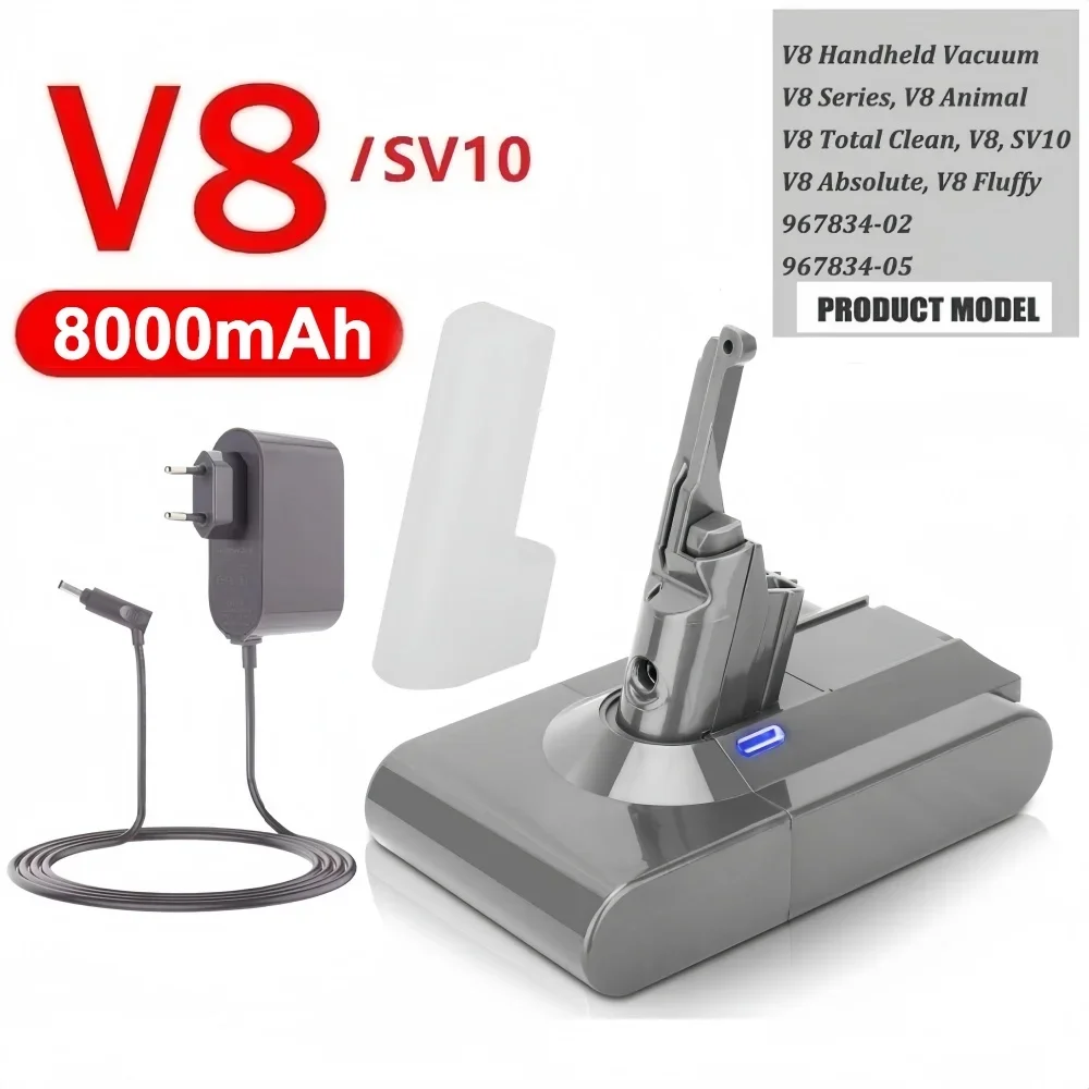 

Upgraded 8000mAh 21.6V Lithium-ion Replacement for Dyson DC31 DC34 V6 V7 V8 V10 V11 Series Vacuum Cleaner Rechargeable Battery