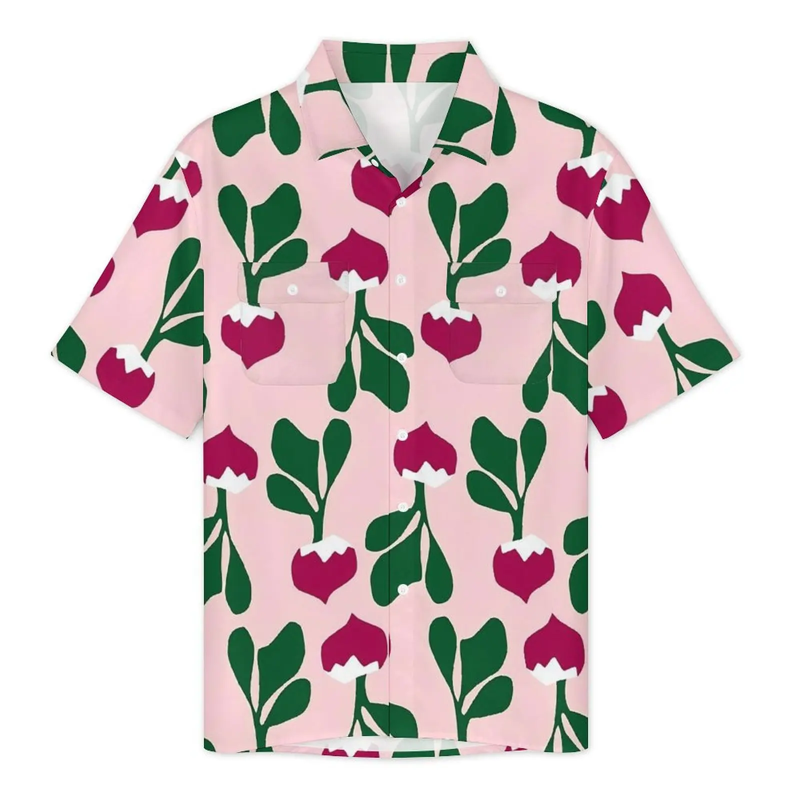 Cute Radishes Beach Shirt Vegetable Hawaii Casual Shirts Men Classic Blouses Short-Sleeved Harajuku Pattern Clothes