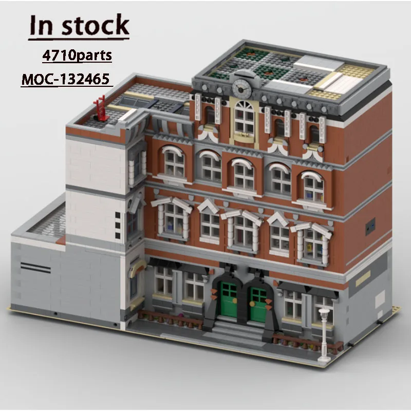 

MOC-132465 City Retro Modular Building School Building Blocks Model, 4710 Parts, Boys' Children's Birthday and New Year Toy Gift