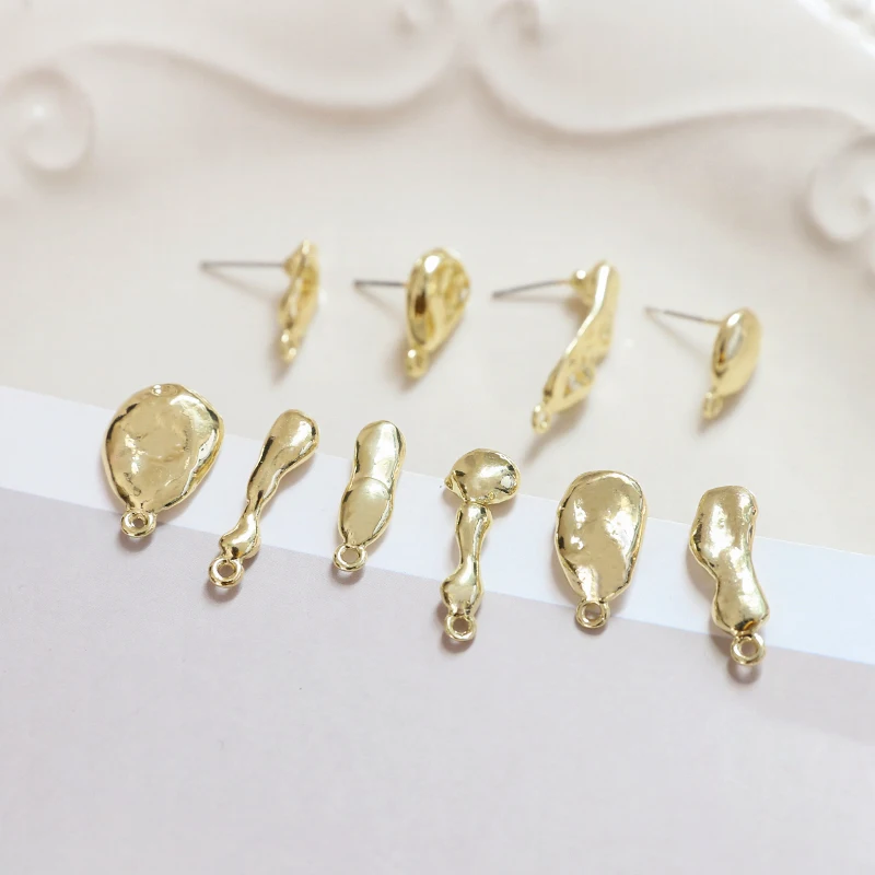 

2 шт., универсальные простые серьги из сплава неправильной формы в горошек, сохраняющий цвет пояс, подвесные ювелирные изделия ручной работы, аксессуары, материал