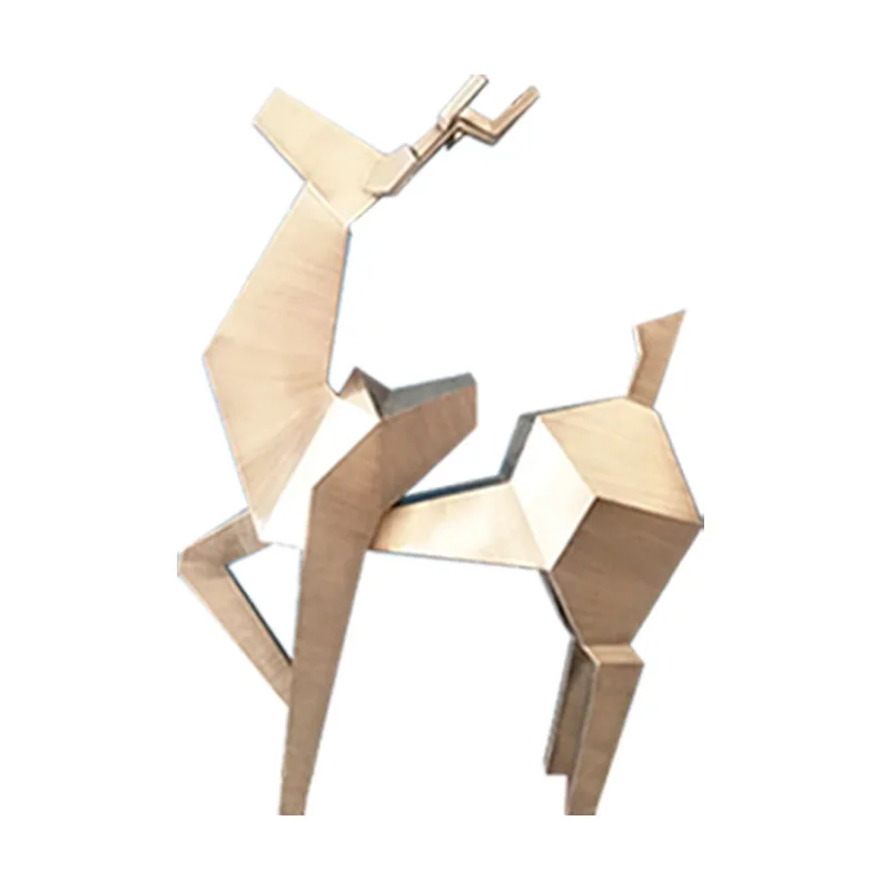 

Stainless steel deer sculpture square theme park garden landscape animal ornament