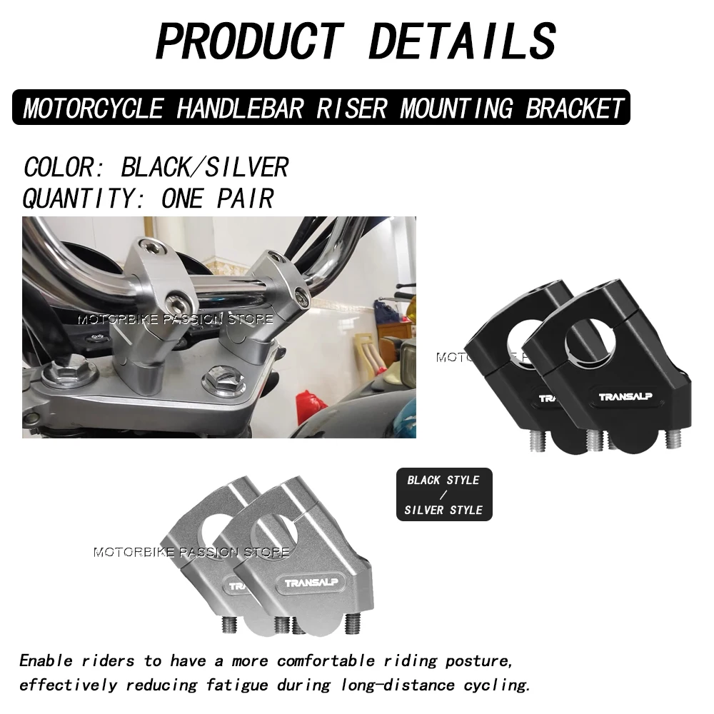 Motorcycle For Honda XL750 Transalp XL650 Transalp XL 750 Transalp XL 650 Transalp Handlebar Riser Clamp Extend Adapter Mount - Image 6
