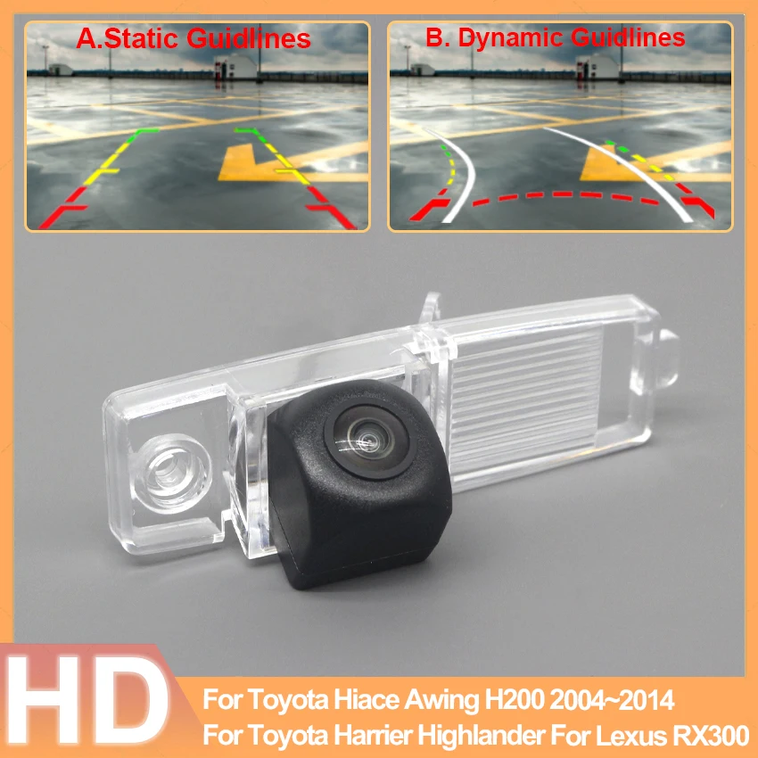 Fisheye HD AHD Car Vehicle Rear View Reverse Camera For Toyota Harrier Highlander Hiace Awing H200 2004~2014 For Lexus RX300