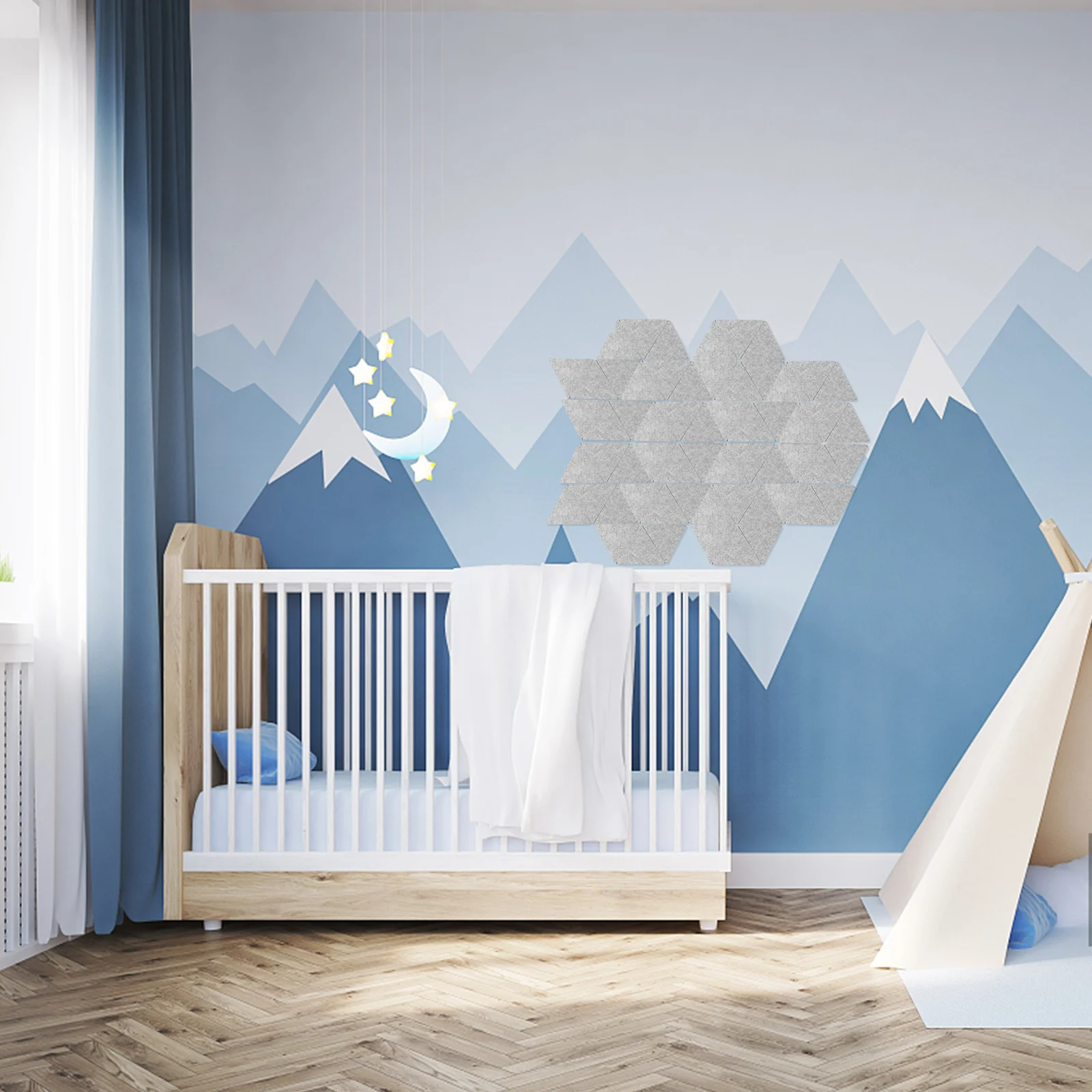 

12Pcs Acoustic Sound Insulation Triangular Felt Panels Adhesive DIY Wall Decor Bedroom Decoration Home Felt Panel Board