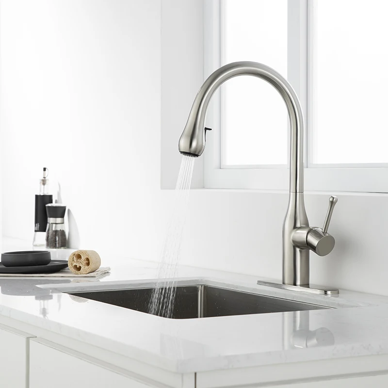 

Becola Kitchen Faucet Black Pull Out Faucets Chrome/black Rotation Crane One Outlet Water Taps