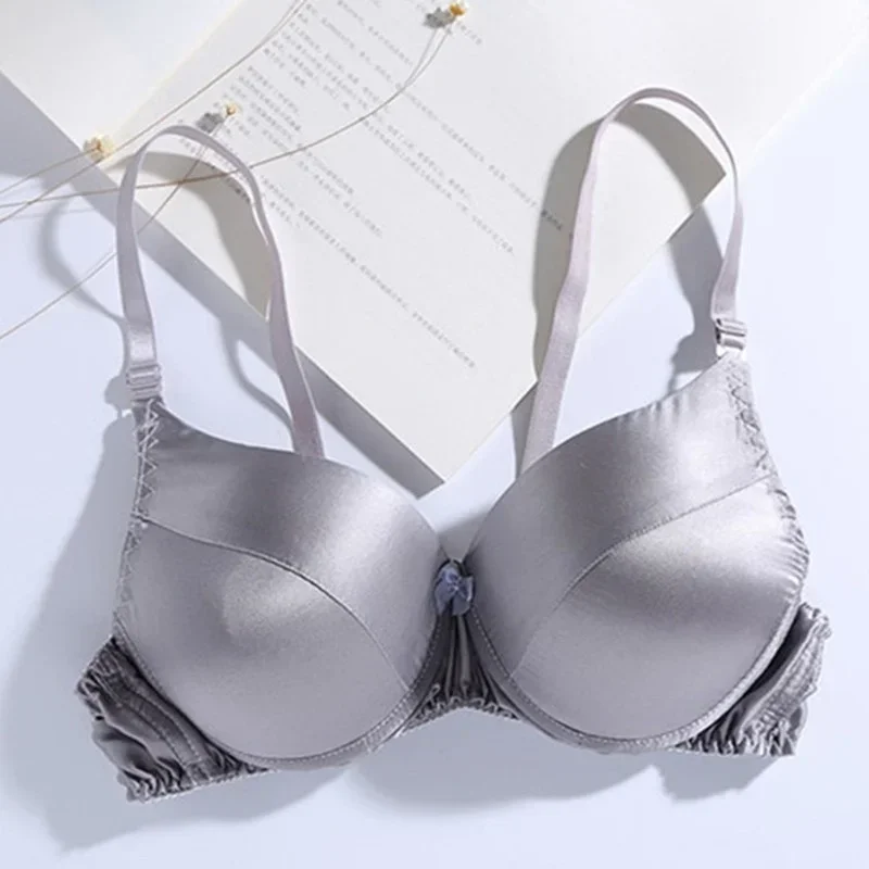 100% Good Quality Spring/summer Thin Bra Double-sided Underwear Bra Without Steel Ring Comfortable Breathable Large Size