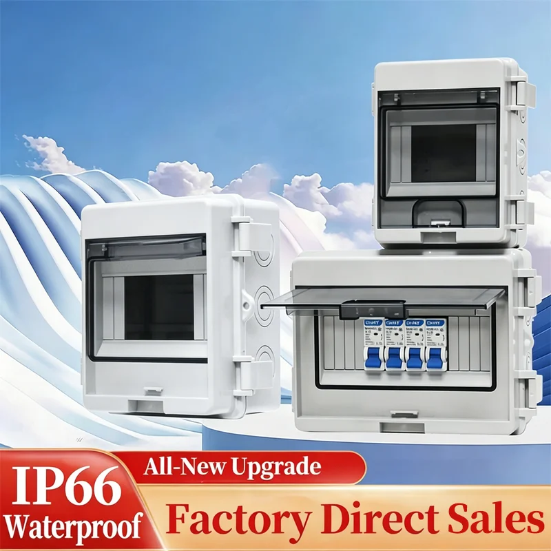 IP66 Waterproof Surface-Mounted Distribution Box with Power Leakage Protection Indoor Outdoor Switch Circuit Breaker Box