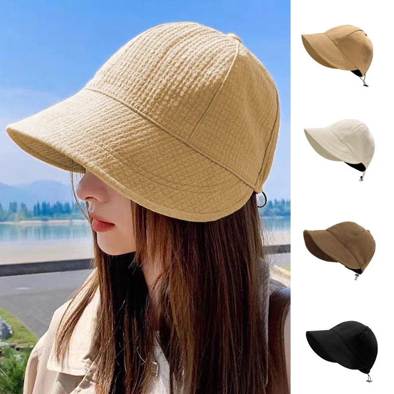

Весенне-летняя женская бейсболка на шнурке, модная солнцезащитная шляпа от солнца для пляжа и путешествий, спортивная повседневная панама