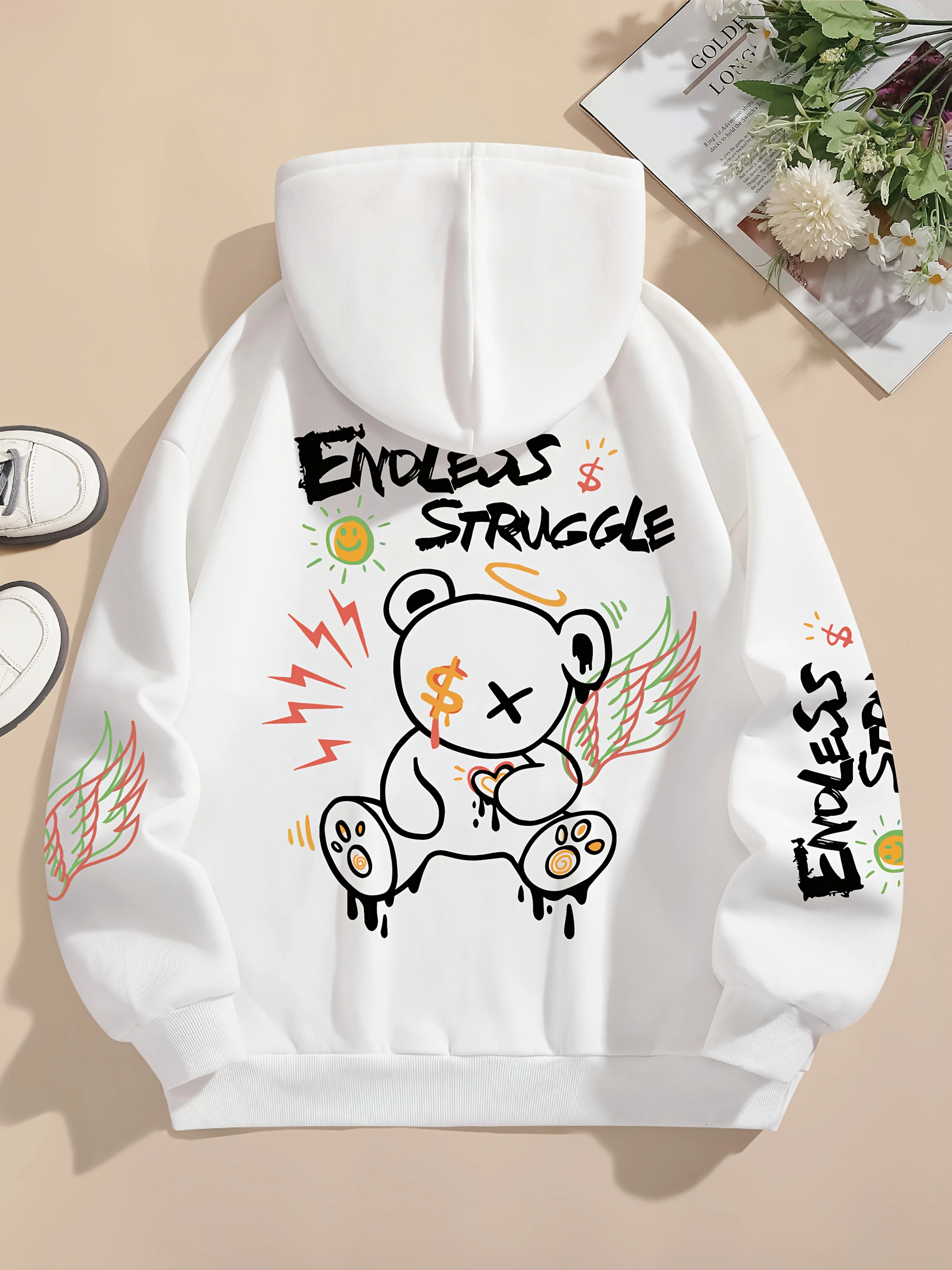 قميص البلوز الرجالي الجديد لربيع وخريف 2025 مناسب للبشرة وناعم كاجوال وعصري يتميز بطبعات الدب