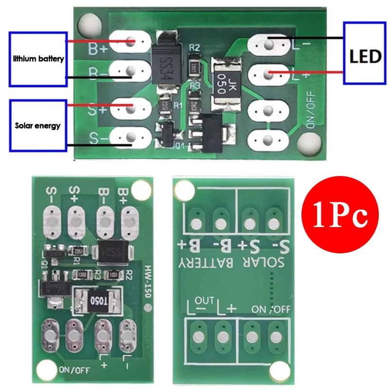 Controlador de Carga para Generador Solar de Farolas de Patio, Interruptor de Circuito de Control Automático de Luz, Placa de Carga para Batería de Litio