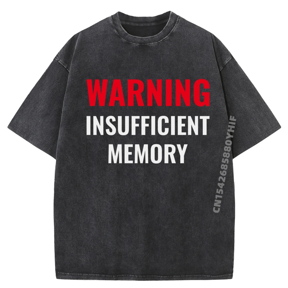 

Предупреждение Недостаточное память Techie Humor Осенние топы и футболки Футболка с графическим рисунком Мужская футболка с принтом в стиле ретро