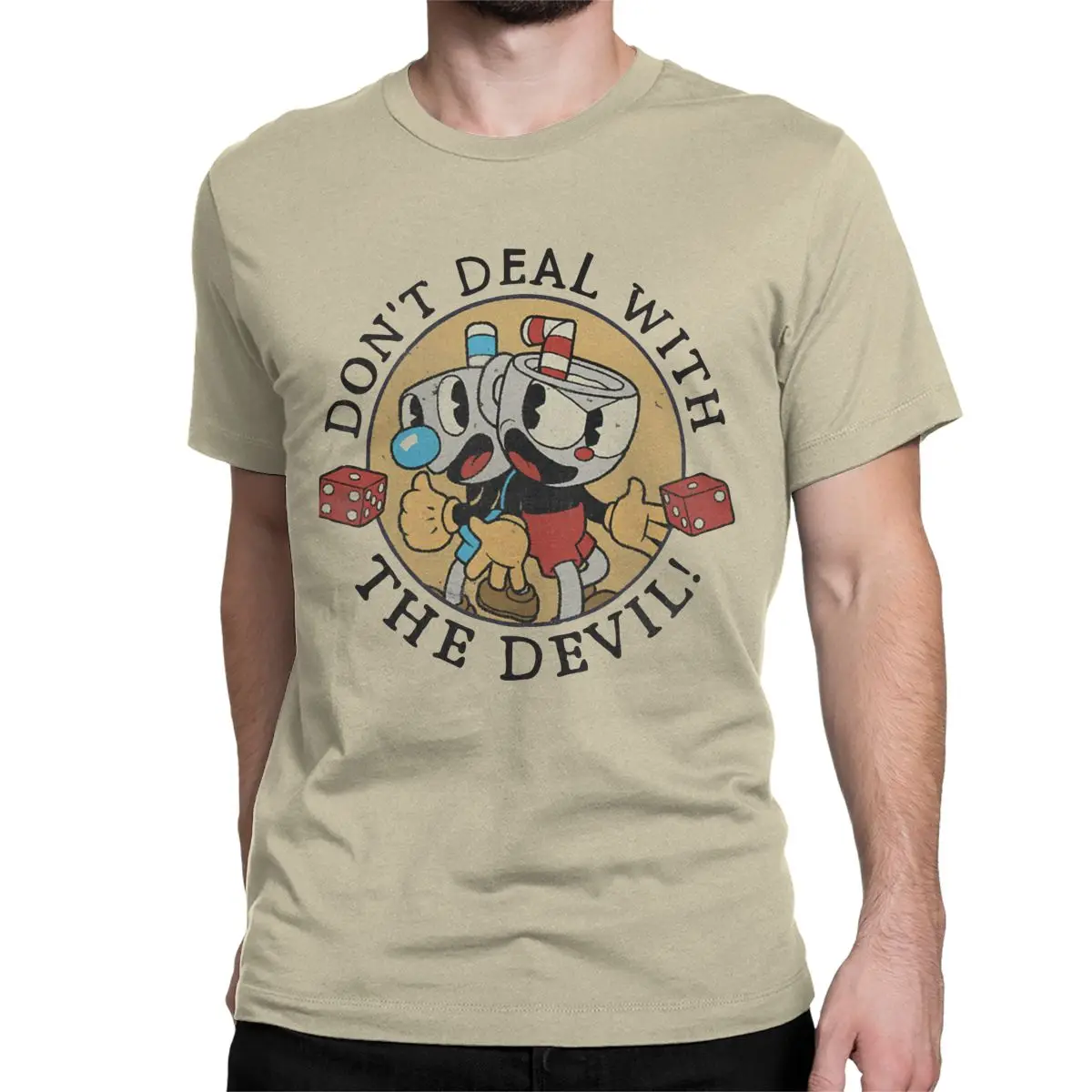 Men Women's Don't Deal With The Devil The Cuphead T Shirts Game Anime 100% Cotton Tops Awesome Tee Shirt Plus Size T-Shirts