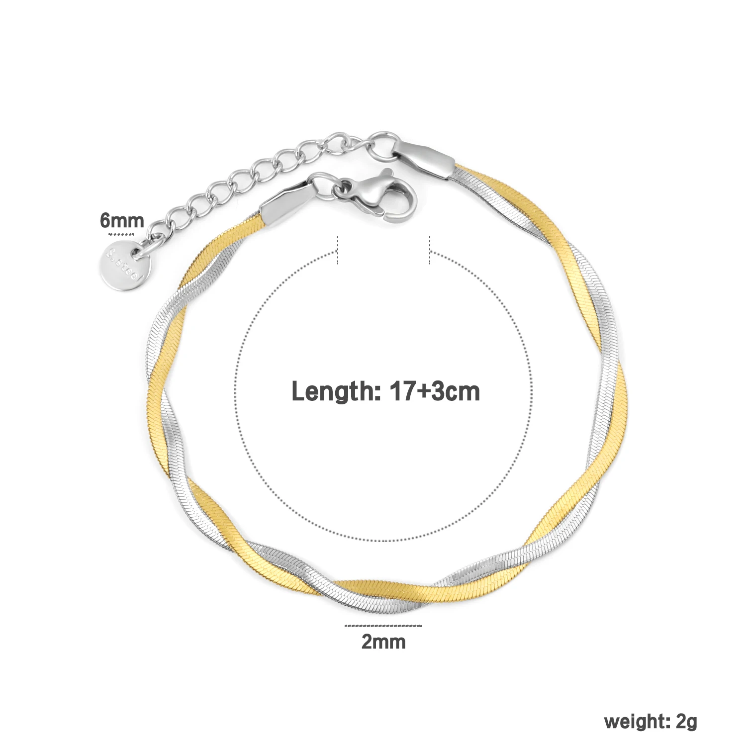 LUXUSTEEL Blade Chain Double Weave Women‘s Chain Bracelet Stainless Steel Charm Chain Female Men Bracelet Jewelry Party Gift