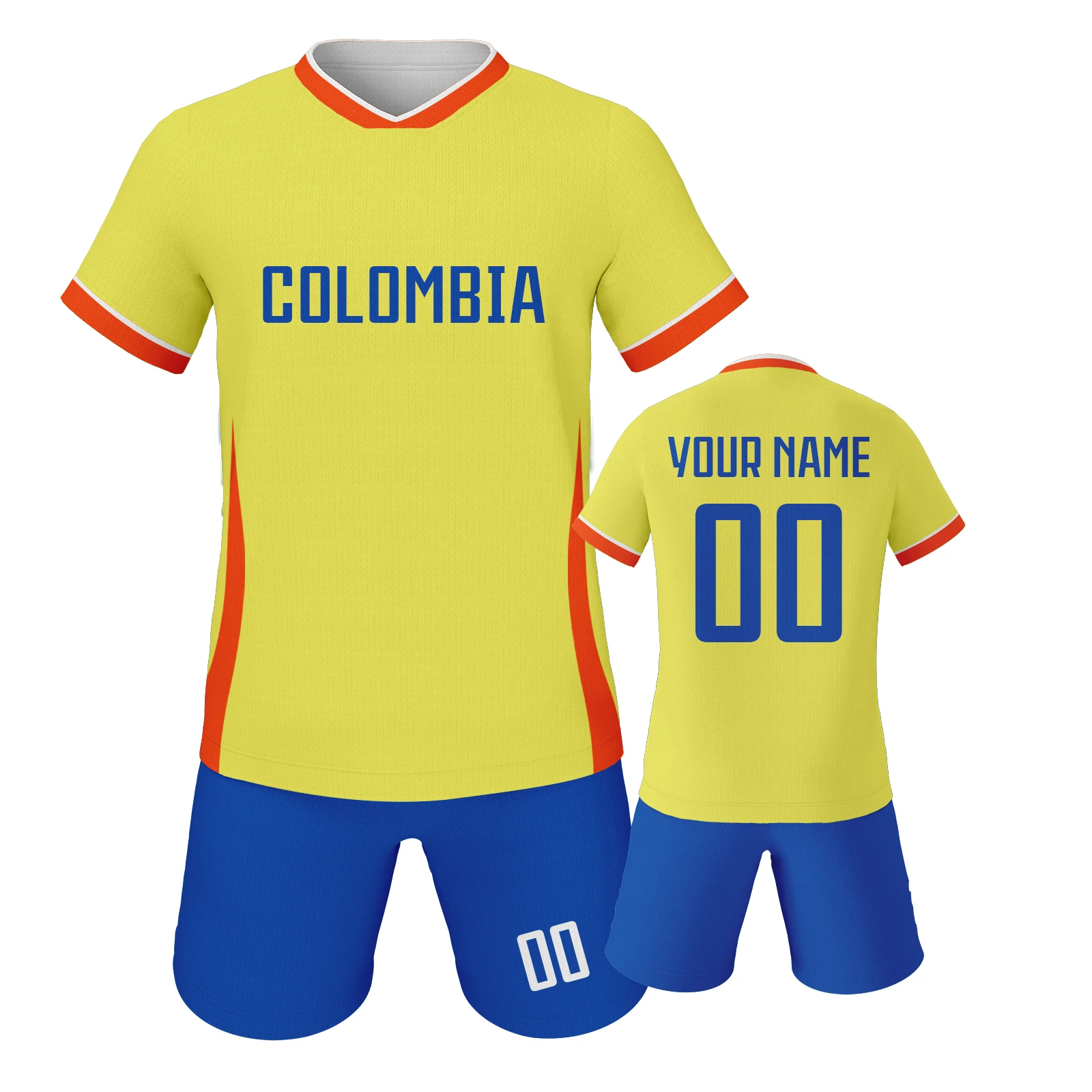 

Kids Football Jersey Custom Name Number Colombia Soccer Kit Boys Girls Personalized Football Uniforms Training Tracksuit